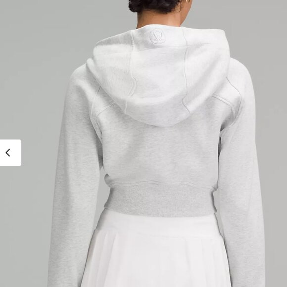 LULULEMON Scuba Full-Zip Cropped Hoodie Heathered Core Ultra Light Grey NWT - Picture 3 of 6